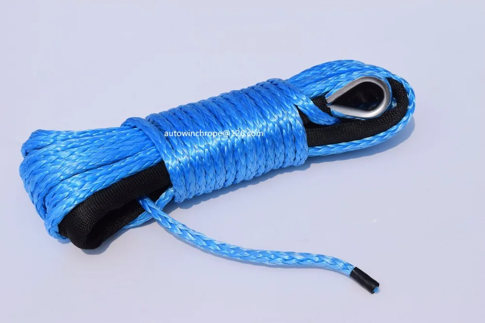 6 ملليمتر * 15 متر الأزرق atv الونش الخط ، atv الونش المساعدون ، off road حبل 6500LBS ، قارب ونش كابل
