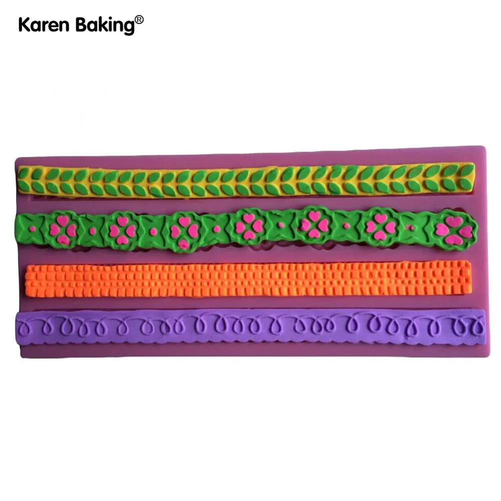 Different Kinds Design 3D Silicone Cake Fondant Lace Mould Tools Cookware Dining Bar Non-Stick Decorating C273 |