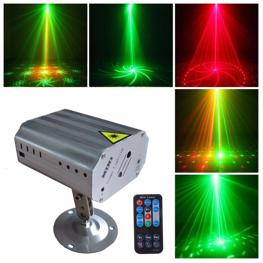 Светодиодный светильник для лазерного проектора с 24 режимами, с узором, RG, для сцены, дискотеки, KTV, вечерние, для помещений, светильник, для праздника, бара, танцпола, Рождества