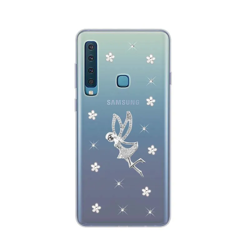 Для Samsung Galaxy A9 2018 A7 чехол бампер горный хрусталь прозрачный силиконовый для