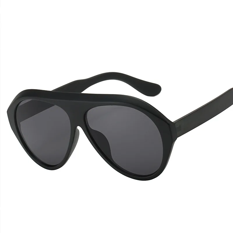

Oversized pilot Sunglasses Men Women Flat Top Fashion One Piece Lens Sun Glasses Female Brand 2019 Mirror UV400 FML