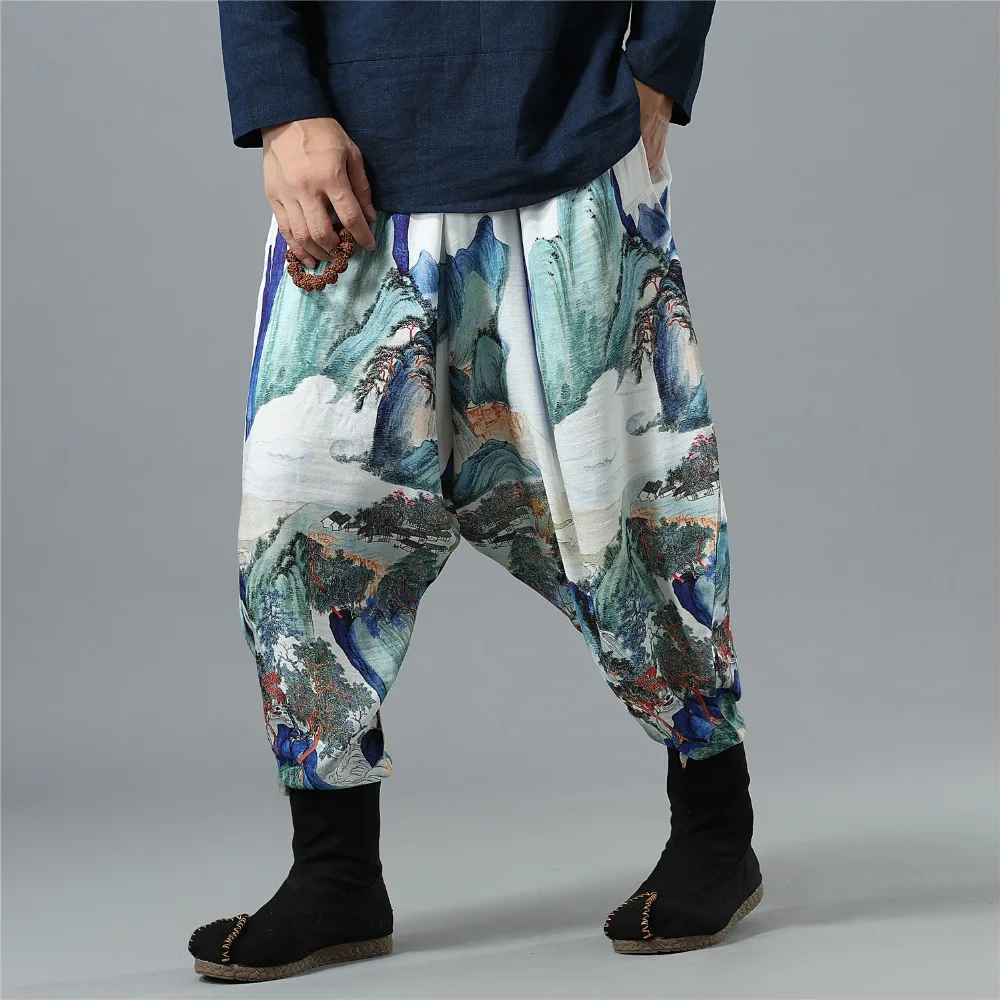 2019 Spring Autumn Nepal Style Cross Pants Traditional Mens Cotton