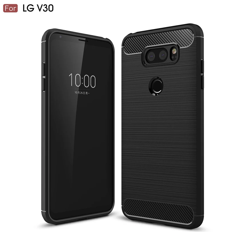 

For LG V30 Carbon Fibre Case Slim Rugged Armor Shockproof Soft Rubber Silicone Phone Cases Cover For LG V 30 Case