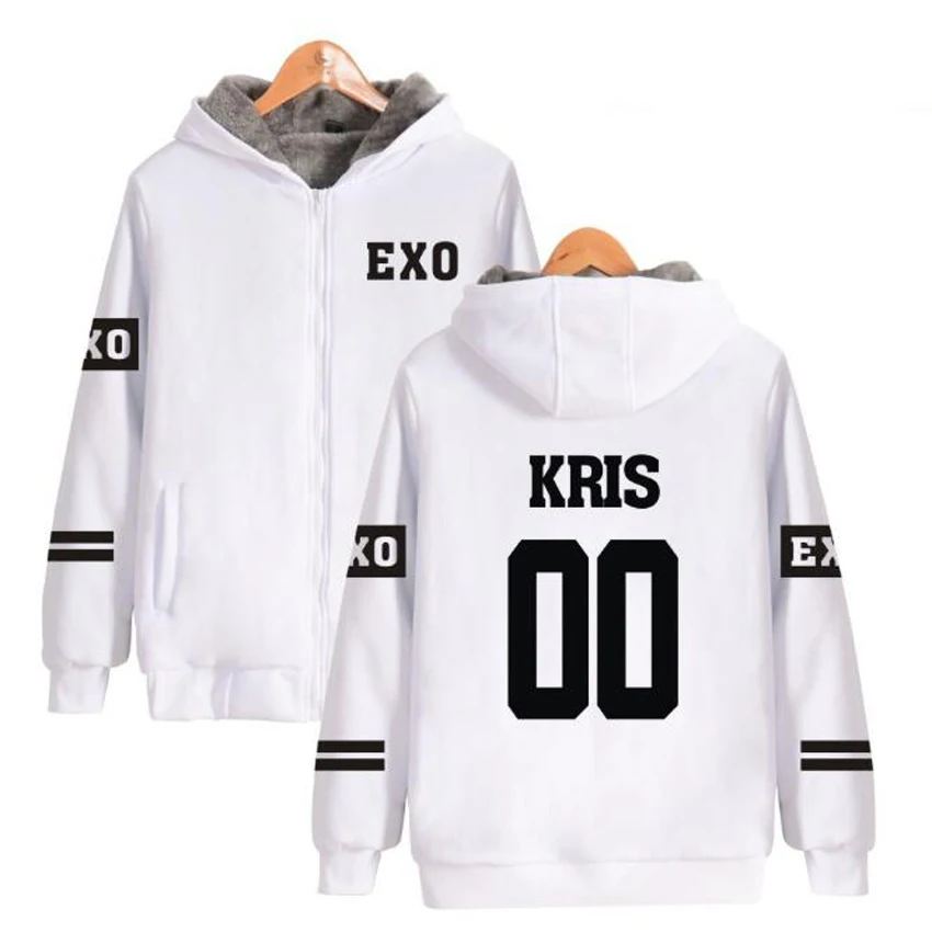Зимняя куртка женская 2018 Корейская EXO KPOP LUHAN XIUMIN CHEN KAI SEHUN CHANYEOL утепленная теплая