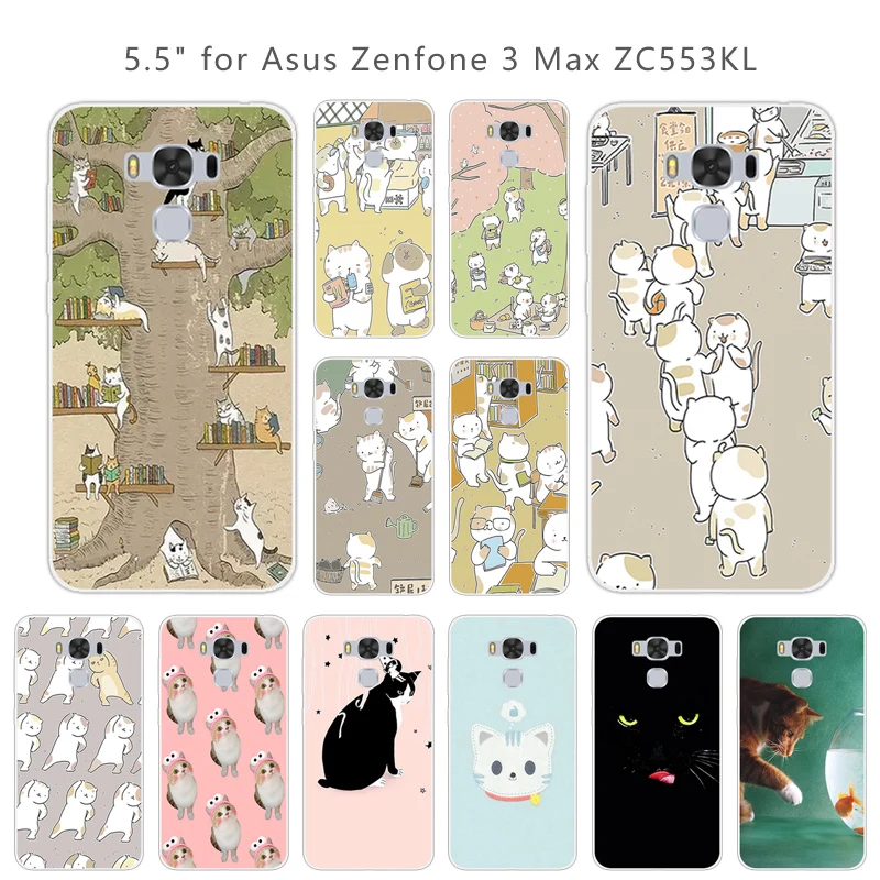 Чехол для Asus Zenfone 3 Max ZC553KL CuteCat чехол 5 дюймов прозрачный силиконовый мягкий ТПУ