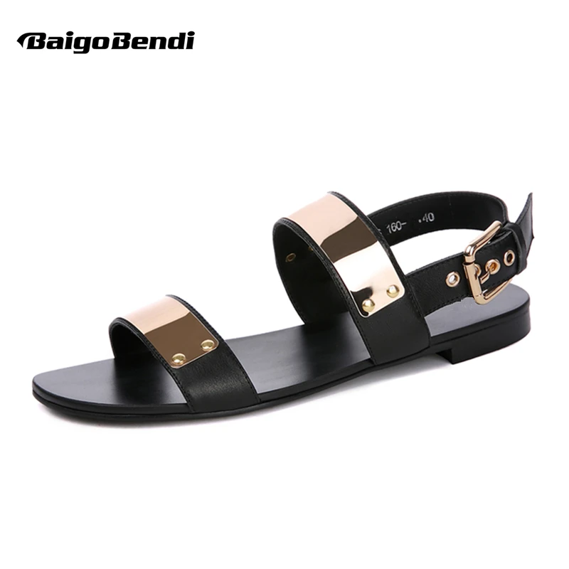 Clearance Sale US 10 Men Genuine Leather Metal Thongs Roman Style Gladiator Summer Beach Rivet Sandals Man Punk Shoes Clearance Sale US 10 Men Genuine Leather Metal Thongs Roman Style Gladiator Summer Beach Rivet Sandals Man Punk Shoes