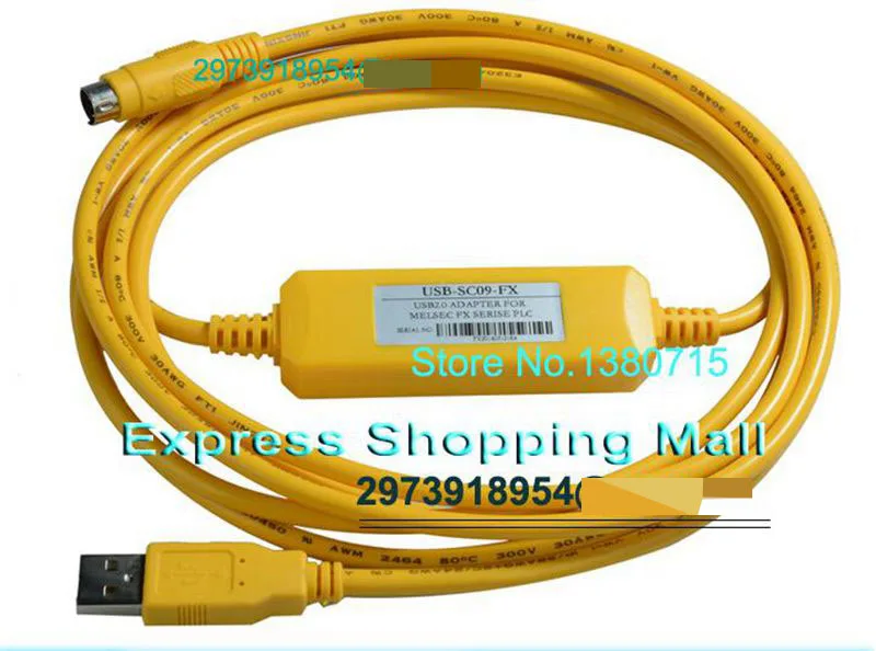 

USB-SC09-FX USB Programming Cable With CD in box used for FX series PLC FX0S FX1S FX3U FX0N FX1N FX2N SC09 Support XP VISTA WIN7