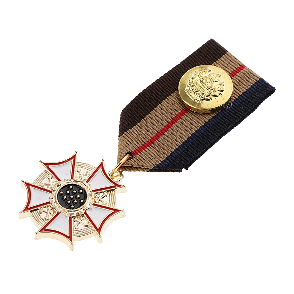 

Vintage Geometric Medal Pendant Badge Fabric Costume Uniform Brooch Pin Accessory