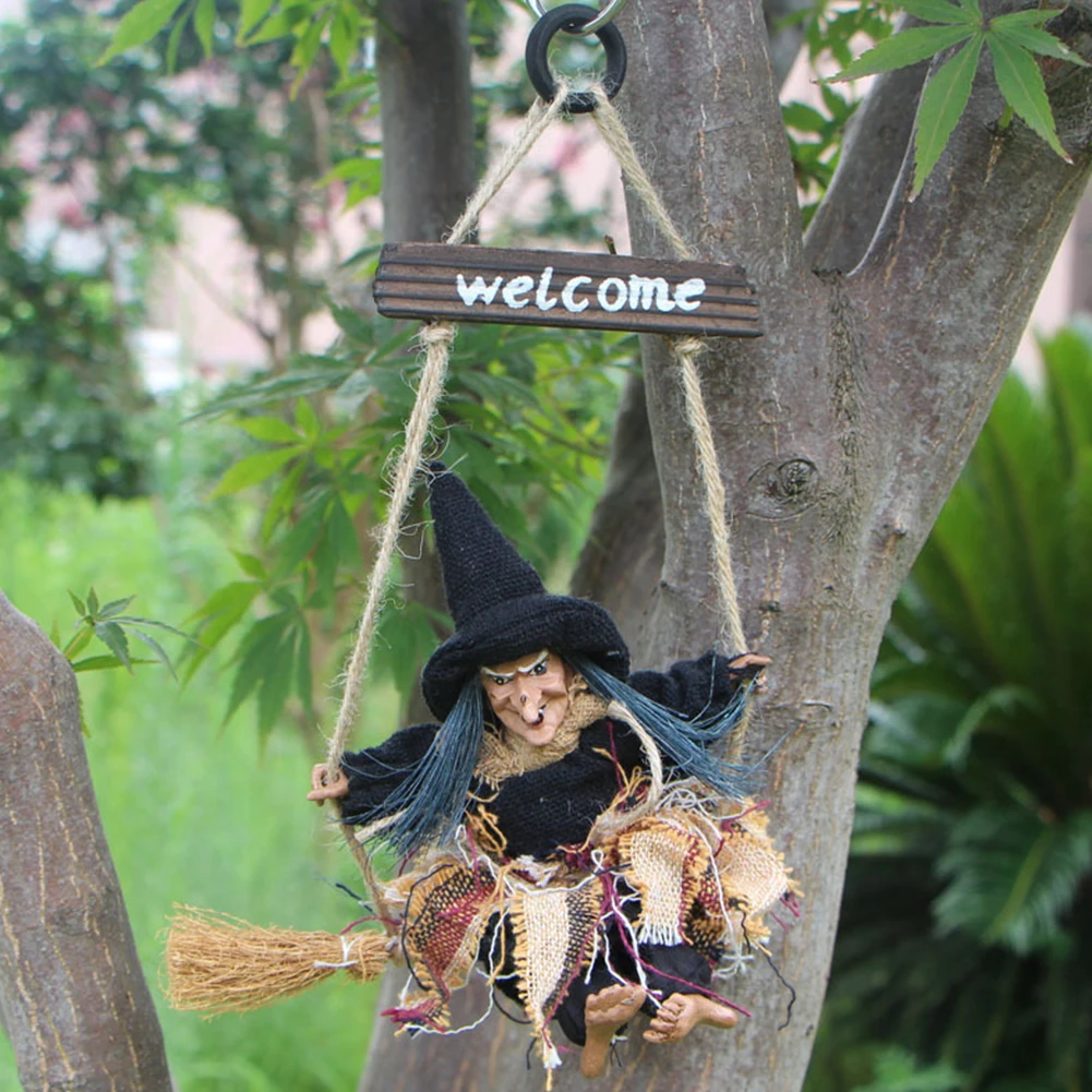 

Halloween Pendant Figurine Bar Garden Party Ornament Scary Props Flying Wall Home Decor Holiday Hanging Witch Horror Door
