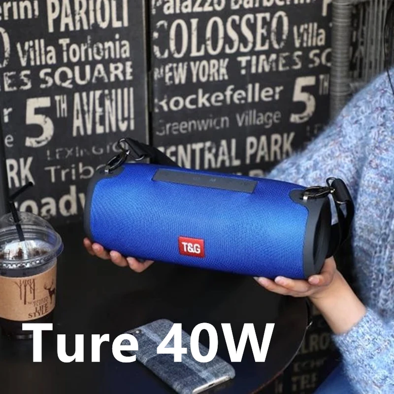 

High Power Wireless Bluetooth Speaker 40W Outdoor Portable Column with Subwoofer for Notebook FM phone Music Center Theater MP3