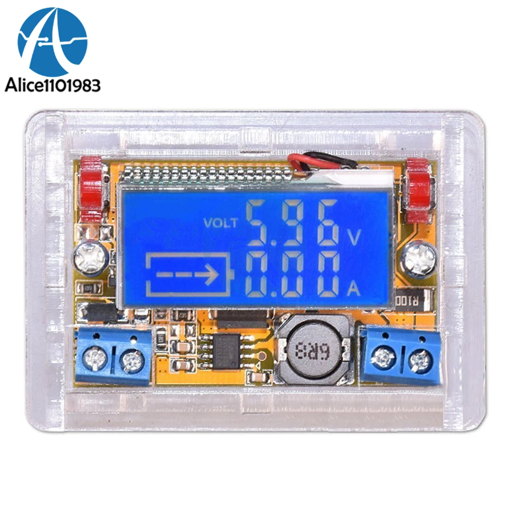 STN жидкокристаллический дисплей DC-DC Регулируемый понижающий модуль питания показывает ток и напряжение акрил 5-23 в DIY KIT