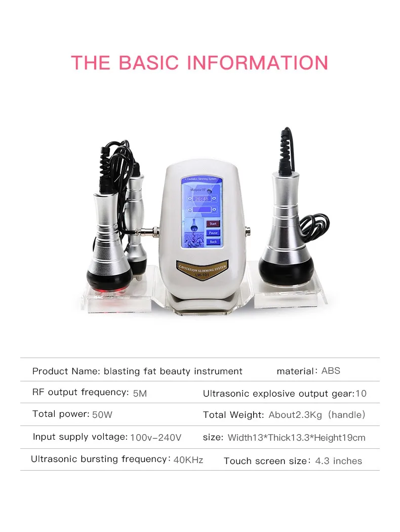 40K Cavitation+Multipolar RF Vacuum Ultrasonic Slimming Machine lw-101