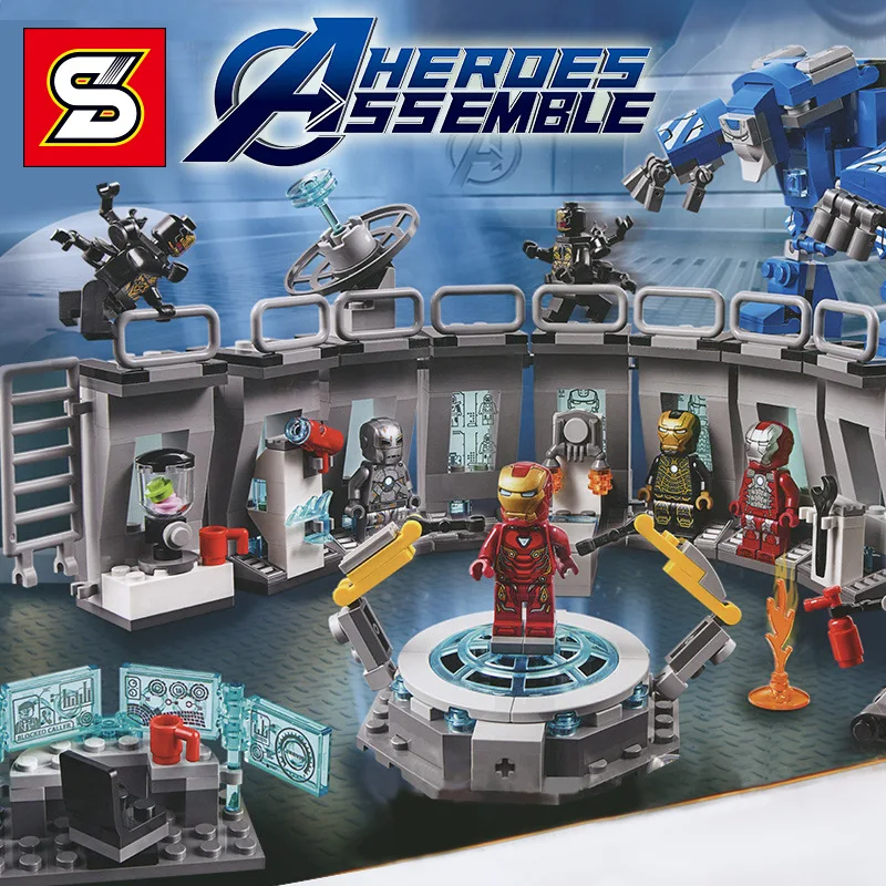 

SY 1332 Marvel Avenger 07121 Hall Iron Man Armor Building Block Bricks Toys Compatible Super Hero 76125 Kid DIY toys