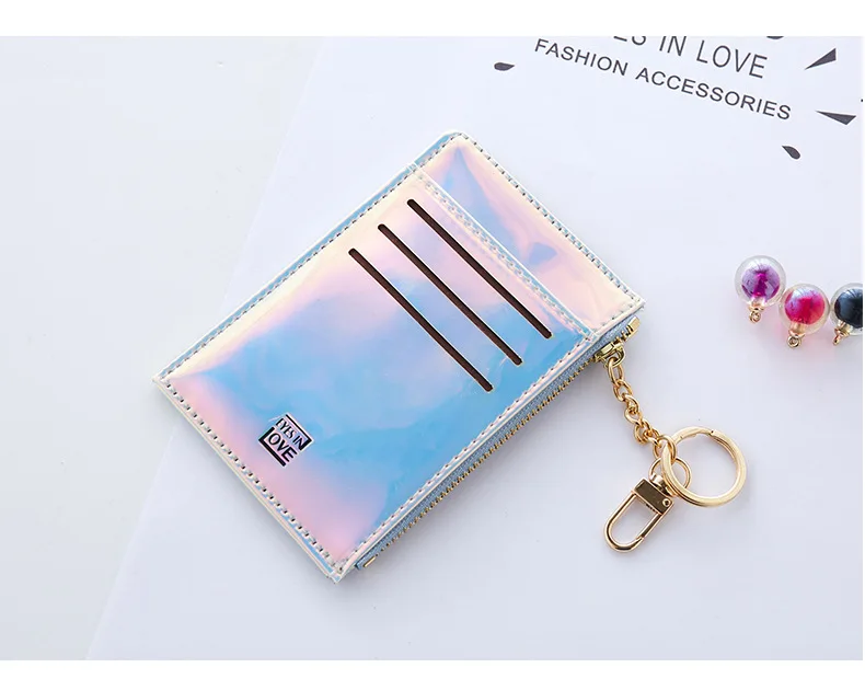 Laser Mini Wallet Women Coin Purse Fashion Solid Color Key Card Multifunction Small Wallets Clutch Pillow Designer Carteira