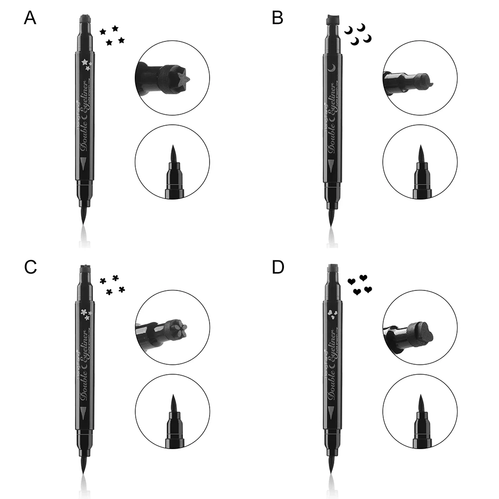 1 шт. Водонепроницаемый макияжная подводка для глаз Tattoo чернила для печати, Длительное Действие, вышивка «звёздочки» или «бриллианты» в горошек Луна Форма с двухголовой косметический инструмент