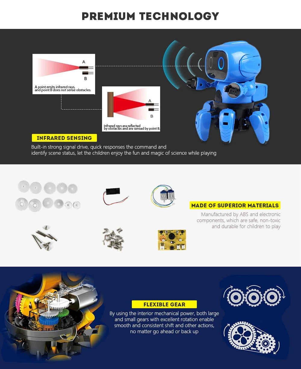 MoFun-963 DIY Собранный Электрический робот инфракрасное препятствие избегания и следить за мной режим обучающая игрушка-лучший подарок для