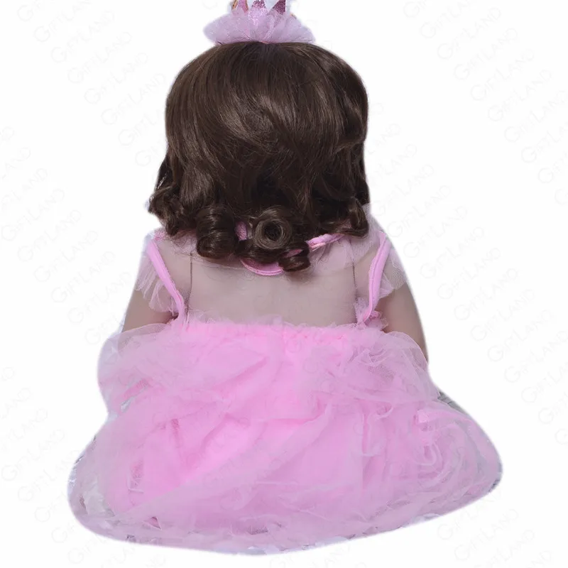 23 дюймов Reborn Baby Doll Мягкие силиконовые новорожденных куклы кукла младенец кровать