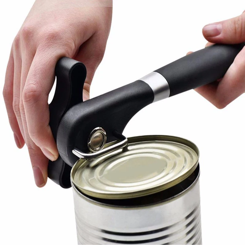 Durable Stainless Steel Manual Can Opener Side Cut with Turn Knob Soft Grips Handle Professional Ergonomic Smooth Edge anaeat 1pc high quality stainless steel cans opener professional ergonomic manual can opener side cut manual can opener