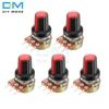 5 pièces WH148 potentiomètre rotatif à cône linéaire avec capuchon rouge 1K 2K 3K 5K B10K 20K 30K 50K 100K 200K 300K 500K 1M Ohm bricolage électronique ► Photo 1/6