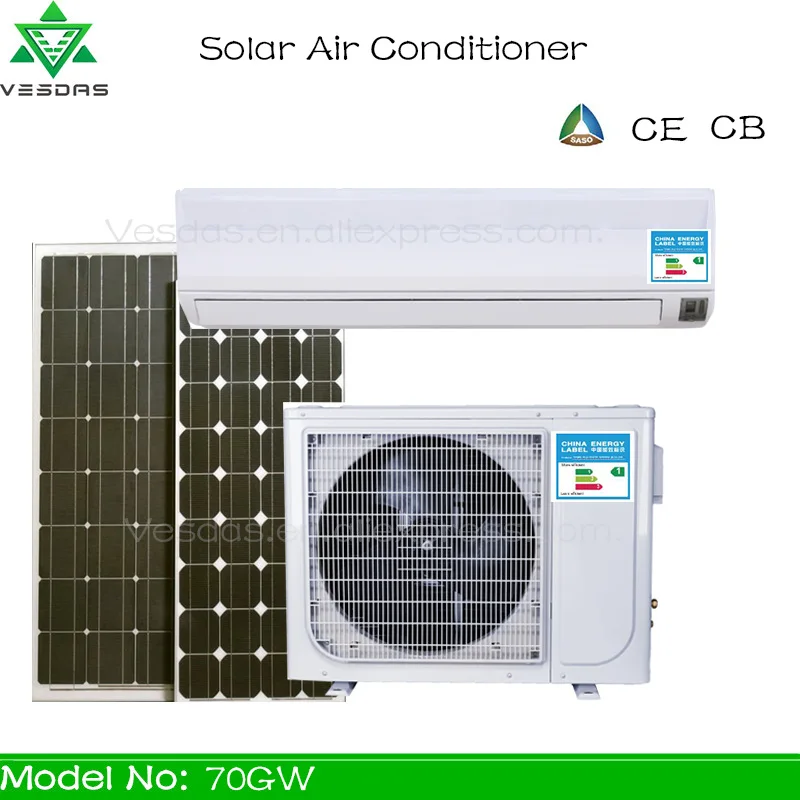 

VESDAS 7000W AC220V DC48V 24000BTU Inverter Air Conditioner Cooling Heating Hybrid for Home On Grid Solar Air Conditioner