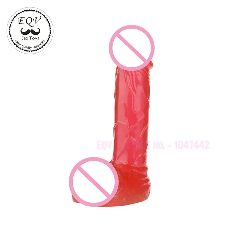 EQV Small Dildo With Suction Cup Soft Realistic Dildo, Penis Realistico Testies Glans Real Cock Jelly Dildo Sex Toys For Woman.