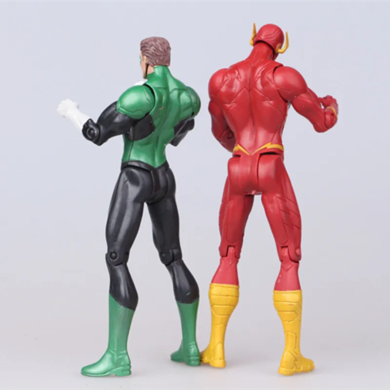 Huong Anime Figure 17 cm Superheroes Batman Green Lantern Flash Superman Wonder Woman PVC Action Figures Kids Toys Dolls Model