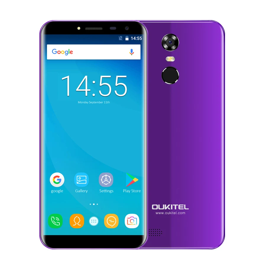 Oukitel C8 5," HD 18:9 дисплей Бесконечность Android 7,0 2 Гб ОЗУ 16 Гб ПЗУ MTK6580A четырехъядерный отпечаток пальца 13 МП 3000 мАч мобильный телефон