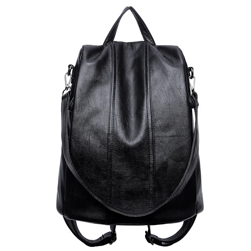 

Anti-theft Leather Backpack women Schoolbag Backpacks ladies Solid color School bags for Teenage Girls hand bags bolsa feminina