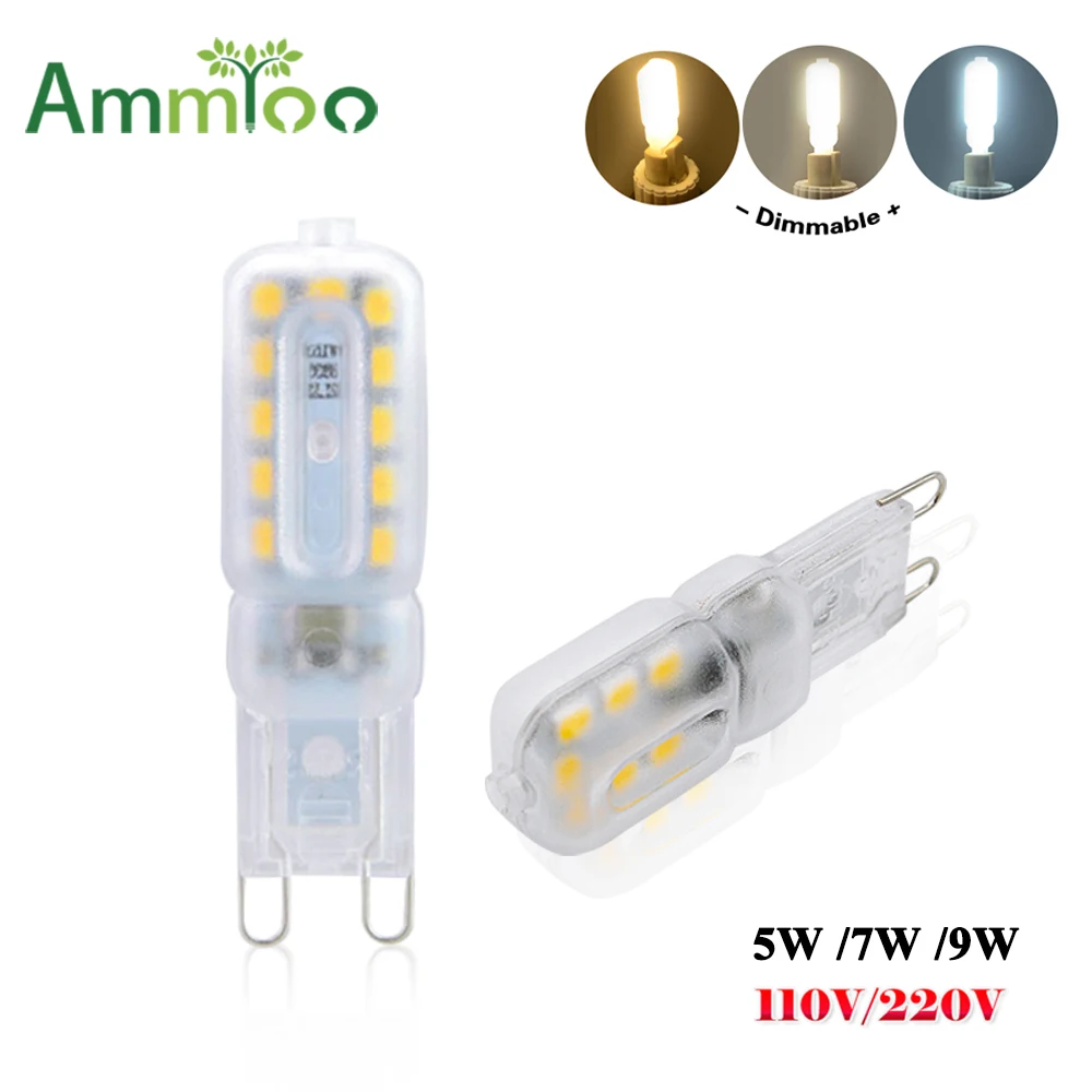 Светодиодная мини лампа G9 220 В 110 SMD 2835 диммируемая светодиодная