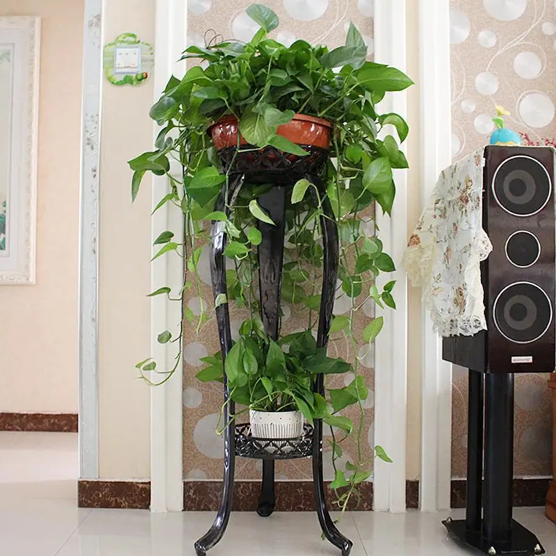 European flower rack wrought iron multi-layer indoor floor-standing green flower shelf living room storage balcony meat home - Цвет: 105cm