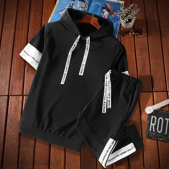 

Men's Tracksuit Summer Men Set Short Sleeve T Shirts Hip Hop Highstreet Tops+ Shorts Suit Sportswear Set Men's Clothing