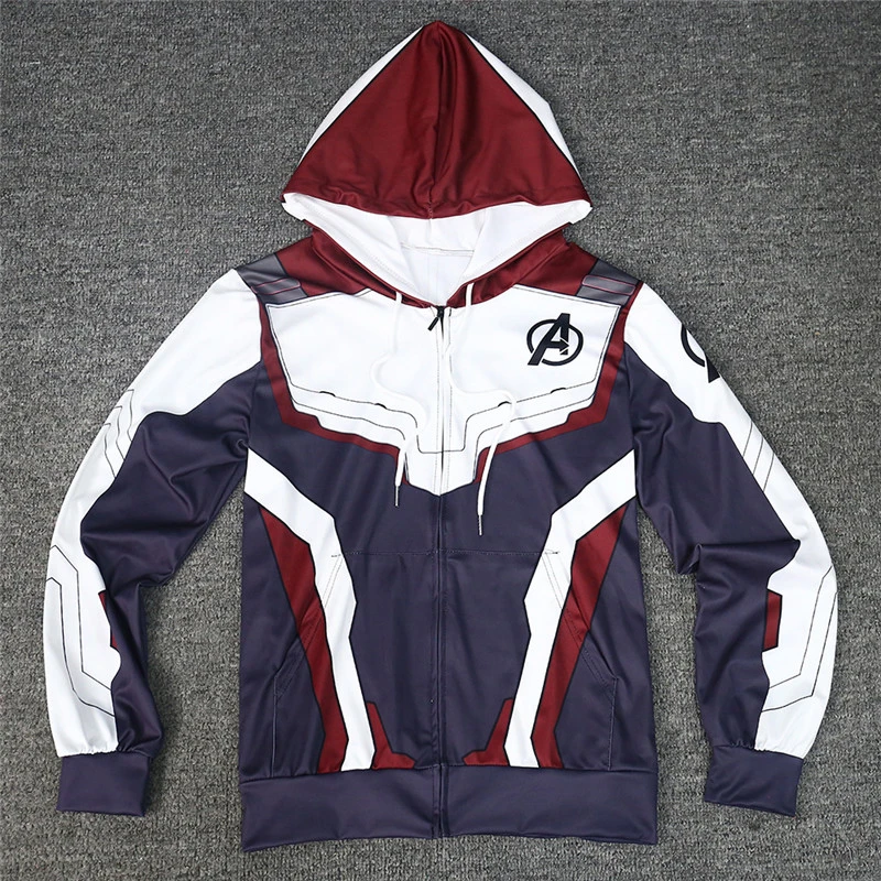 Avengers Endgame Hoodie Cosplay Quantum Realm Costumes Sudadera Avengers 3D print Hooded Zipper End Game Avengers Sweatshirt 5XL