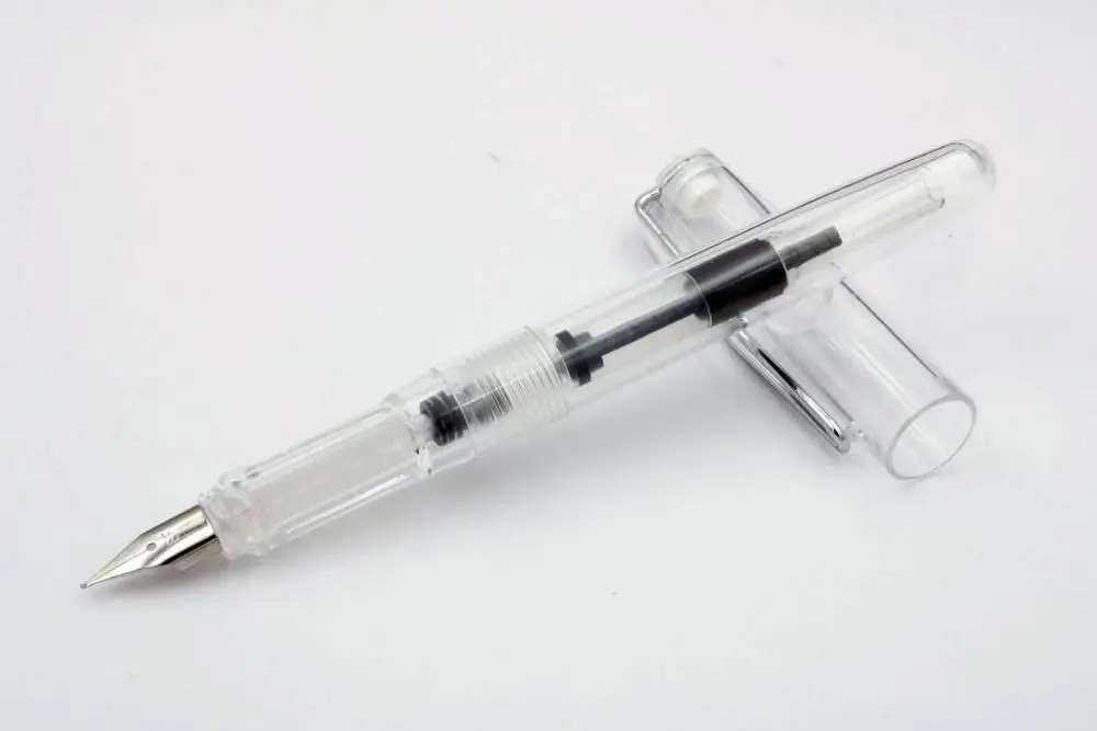 Ручка для письма Канцтовары прозрачная пластиковая Классическая перьевая ручка - Цвет: transparent
