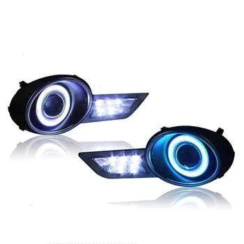 

High Quality Superb COB Angel Eyes Halo FogLights Projector Lens With Black Fog Cover For Toyota highlander