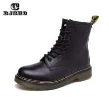Women Boots Doc Martins 2016 British Dr Martins Vintage Classic Genuine Martin Boots Female Thick Heel Motorcycle Women’s Shoes