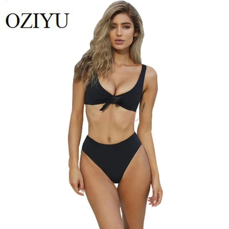 

Wholesale,Newest Sexy Solid white black push up Tied Front Top Women High cut Bikini set Fringe Swimwear Bathing suit Swimsuit