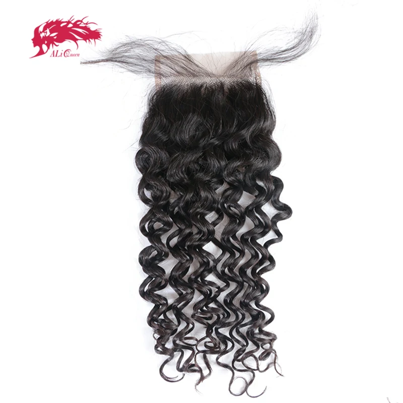 Ali queen продукты волос волна воды бразильские волосы remy 1" до 20" человеческие волосы часть швейцарский кружевной чехол