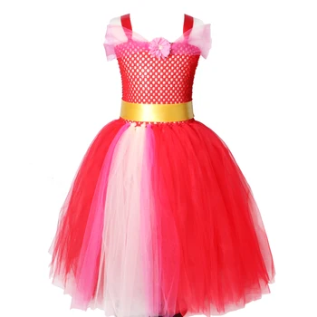 

Latina Princess Elena Tutu Dress Red Tulle Children Kids Halloween Christmas Birthday Party Fancy Dress for Girls Elena Costume