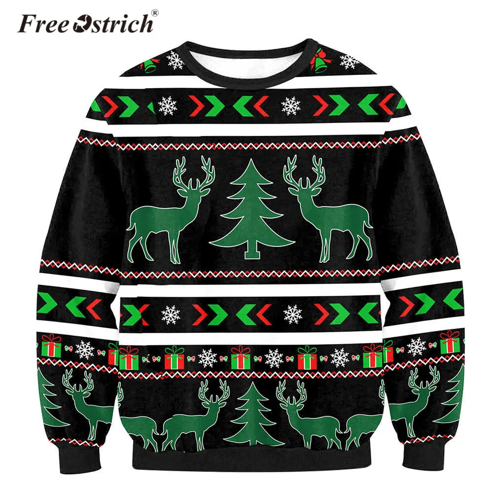 

Free Ostrich Fashion Hoodies Sweatshirts Womens Deer 3D Printed O-neck Pullovers Harajuku Sweatshirt Women Christmas Sweatshirt