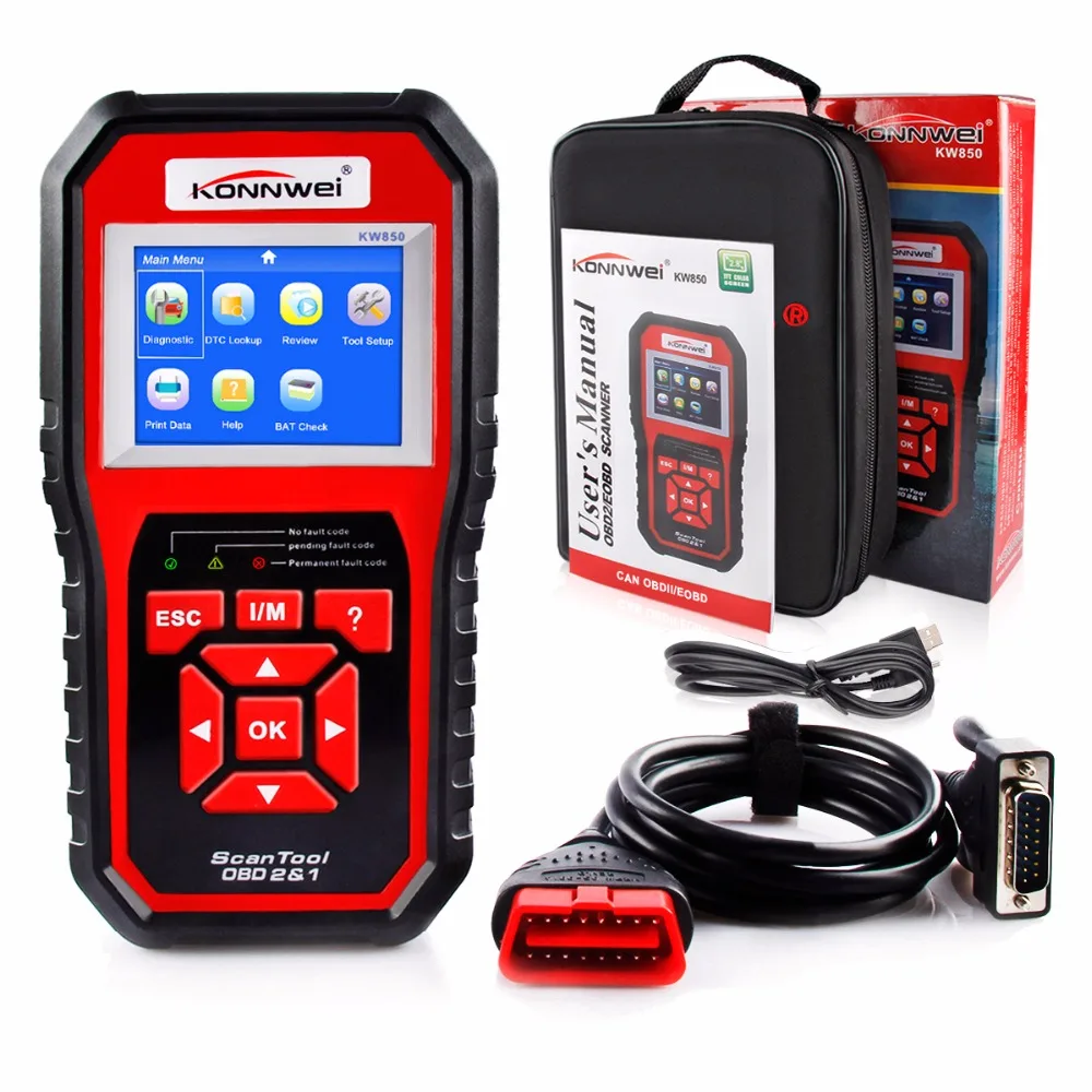 Автомобильный сканер KONNWEI KW850 OBD2 многоязычные Автомобильные диагностические