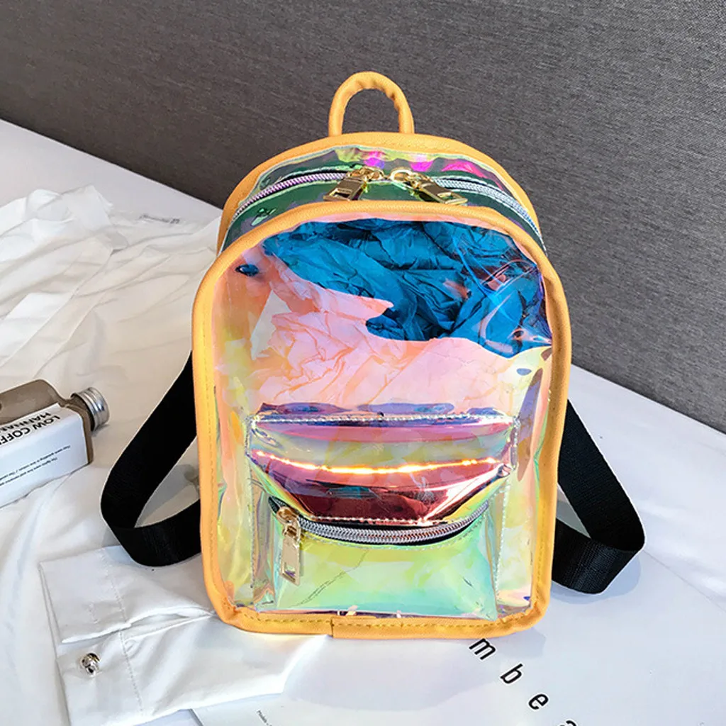 Модный женский рюкзак, прозрачные универсальные студенческие сумки, высококачественные Молодежные кожаные голографические рюкзаки, Весенняя Новинка# H20
