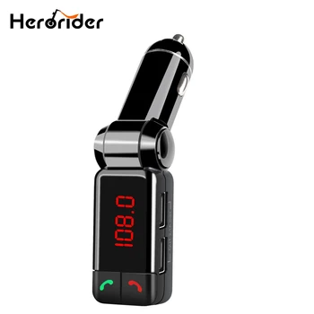 

Herorider Car Bluetooth handfree Car Kit MP3 FM Transmitter USB Charger Hands free For iPhone Samsung HTC Android High Quality