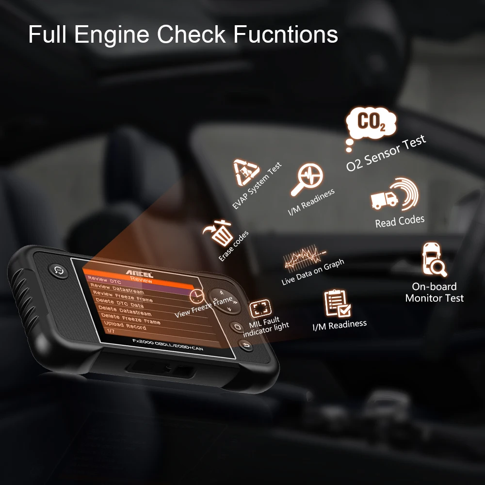 Ancel FX2000 OBD2 сканер автомобильный диагностический инструмент сканирование четыре