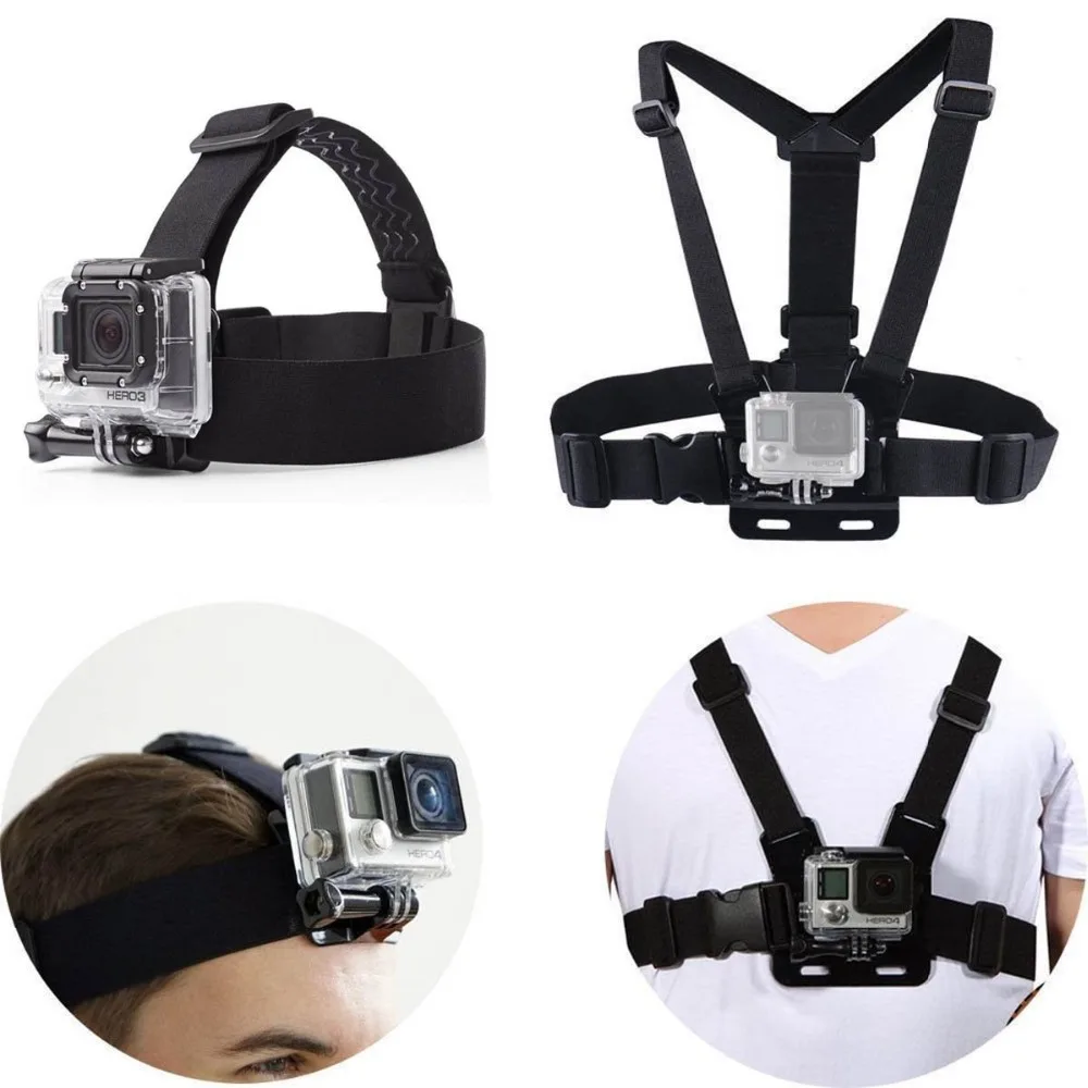 

Head Strap Chest strap Mount Accessories Kits for GoPro Hero Session 5 4 3+ 3 For SJCAM for Xiaomi Camera Accessories VS18