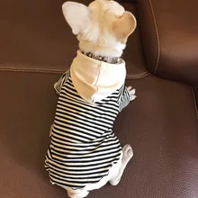 Spring Pet Clothes for Dogs for Small Dogs French Bulldog Cotton Stripe Hoodies Outfit for Dogs Pets Clothing Yorkshire Sweater music for dogs