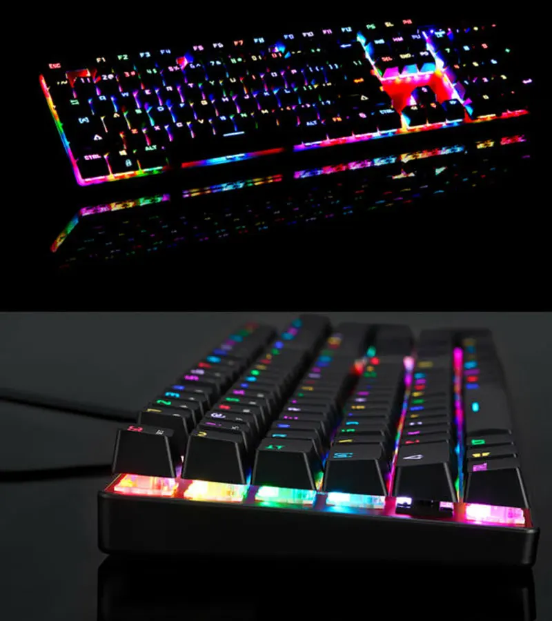 MOTOSPEED CK104 Gaming Keyboard Russian/English Mechanical Keyboard Blue/Red Switch Metal Key LED RGB/Backlit Keyboard for Gamer computer keypad