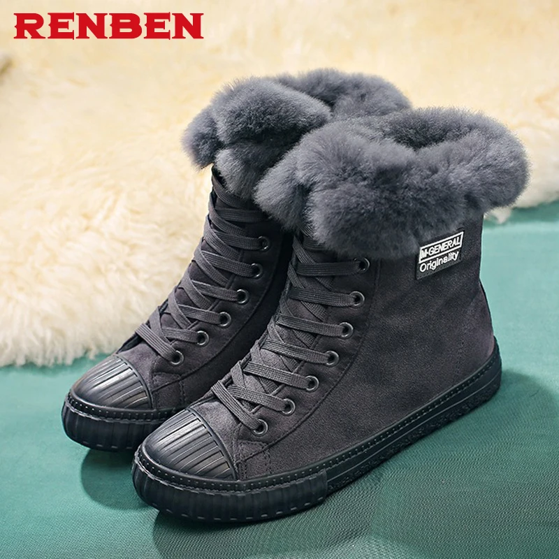 

Fashion leather women boots winter shoes ankle boots for women 2018 short plush adult female snow boots plus size 35-40