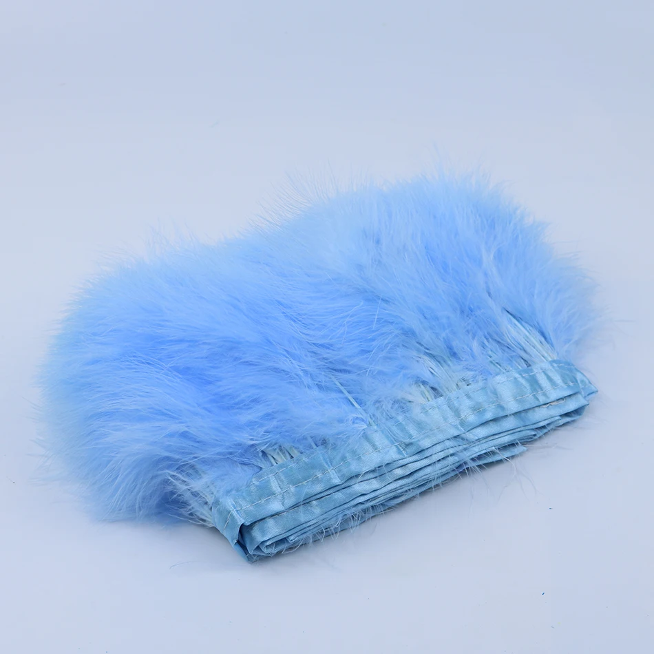 13 light blue marabou feather trims 3