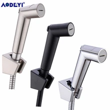 Tuvalet banyo el bide sprey bezi duş püskürtme seti akış ABS kontrol taşınabilir Shattaf Jet Douche kiti siyah/krom