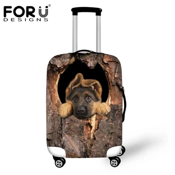 

FORUDESIGNS Tree Cave Cat Dog Prints Travel Waterproof Luggage Cover Elastic Stretch Protect Suitcase Covers for ''18-30'' Case